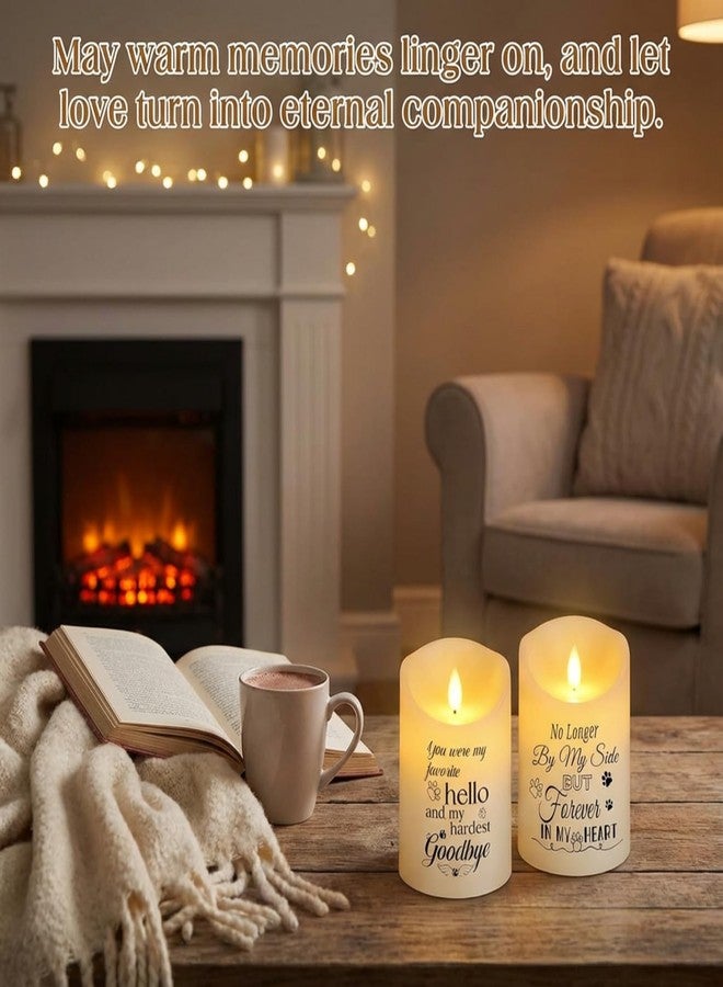 Copkim 2 Pcs Dog Memorial Gifts for Loss of Dog Flameless Memorial Candles LED Pet Loss Sympathy Candles Gifts for Pet Lovers Friends Families in Memory of Doggie Passing Away - Image 4